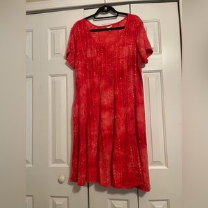 Cute orange fit and flare summer dress. Size 18/20